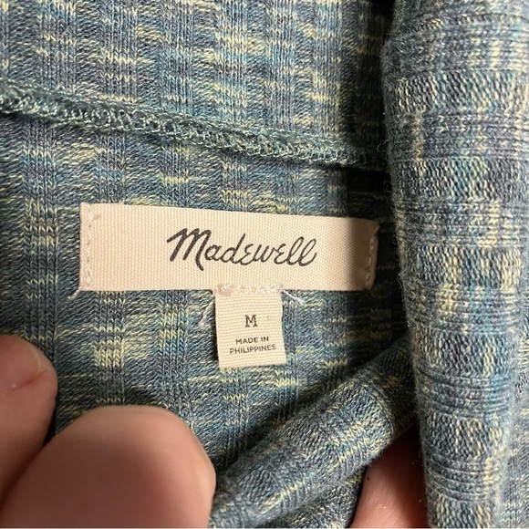Madewell greeen space dyed ribbed cropped turtleneck top size medium - Picture 4 of 6